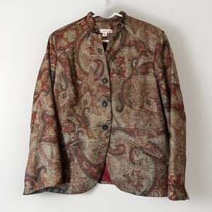 Coldwater Creek Women’s Size Petite 14 Jacket Browns Tapestry Baroque VTG